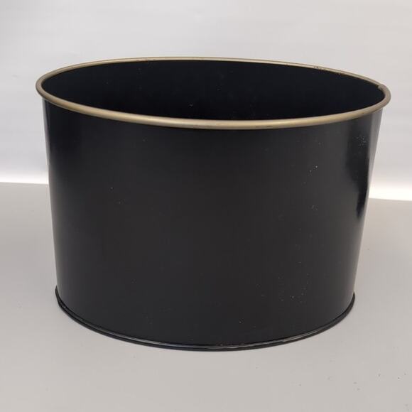 Vintage Toleware Lot Metal Tray Wastebasket Trinket Handpainted Garden Flowers - Picture 4 of 7